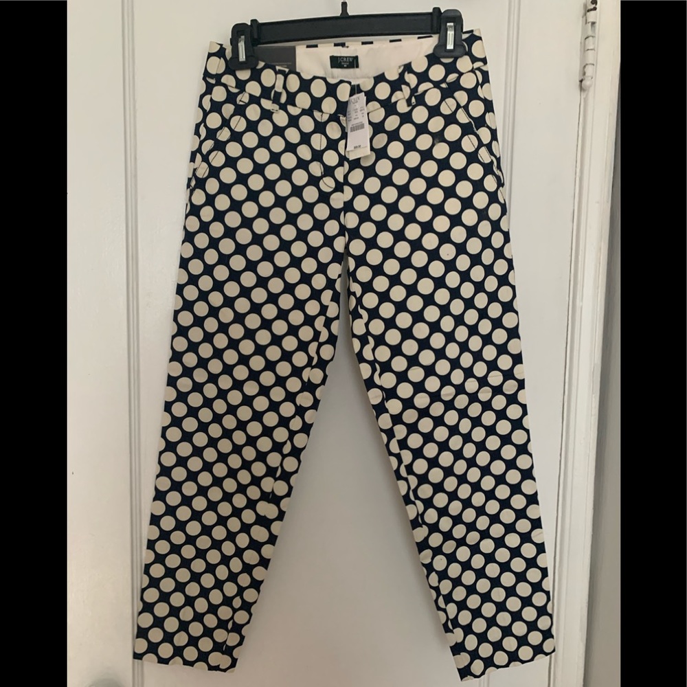 Navy off white cropped pant
